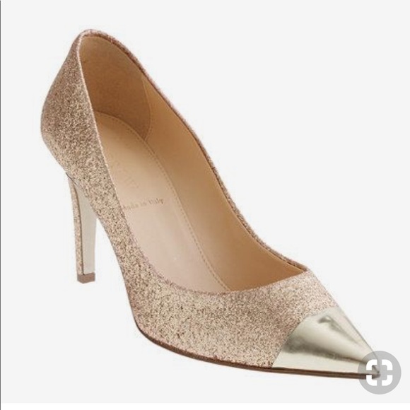 J. CREW Gold Glitter Heels - Picture 7 of 7